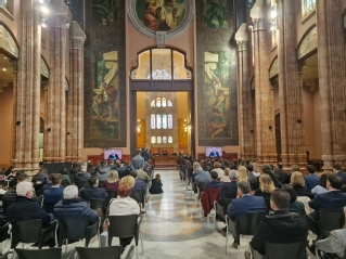 El presidente del TSJ de Cataluña, Jesús M. Barrientos, durante su intervención